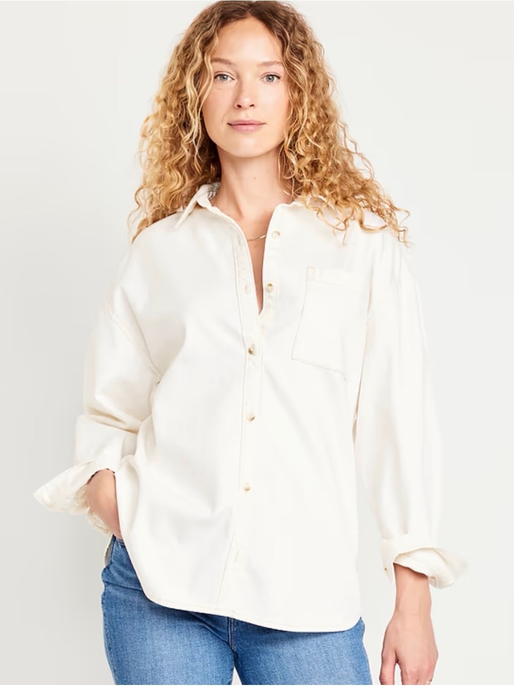 Old Navy NWT Boyfriend Button-Front Oversized Shirt